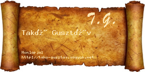 Takó Gusztáv névjegykártya